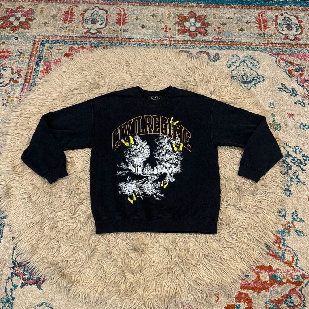 Civil Regime butterfly sweatshirt size large
